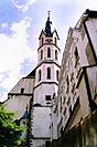 Český Krumlov, věž kostela sv. Víta
